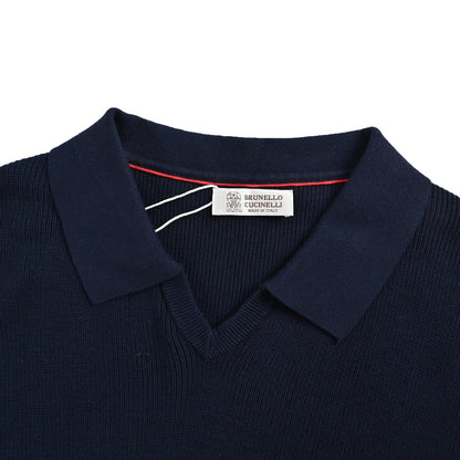 Brunello Cucinelli/BC seagull collar knitted Polo short sleeves