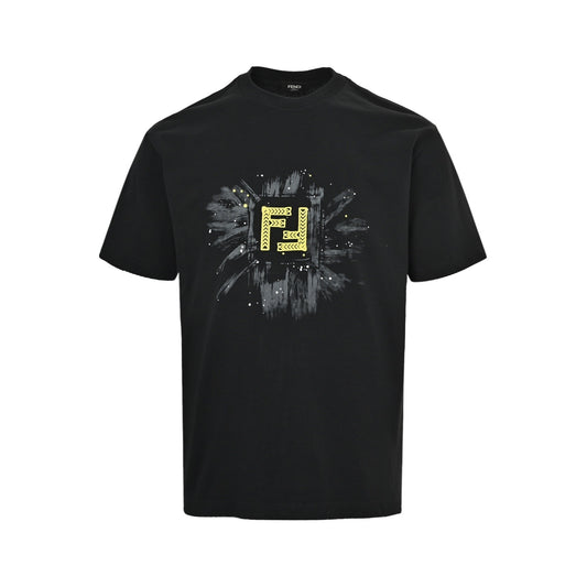 FENDI FF brushstroke graffiti printed short sleeves