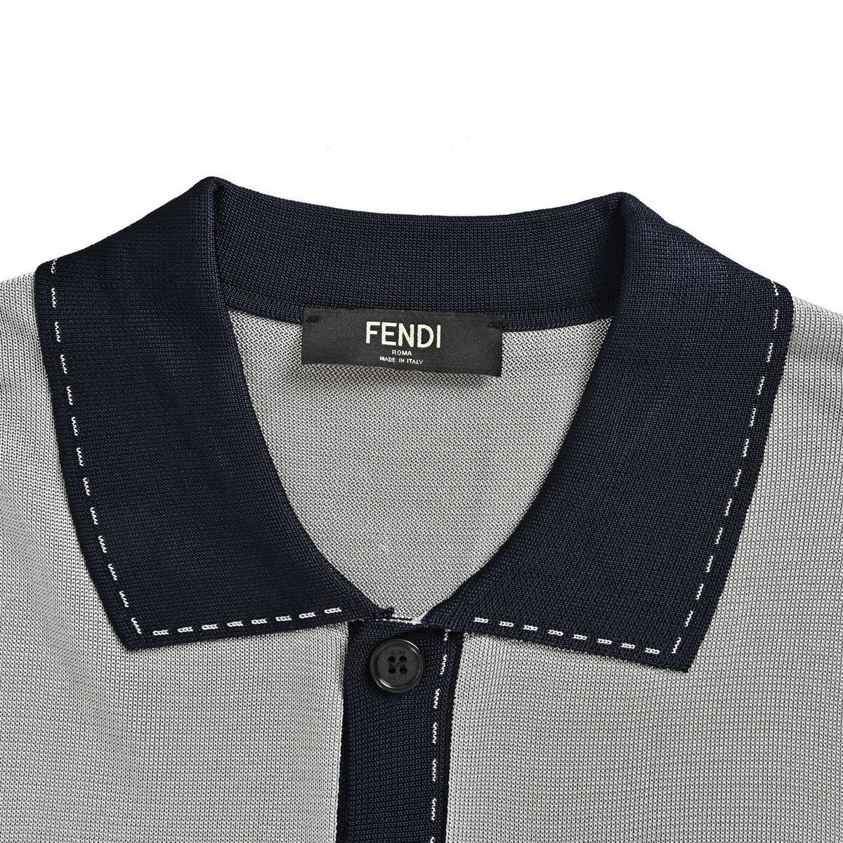 Fendi intarsia knitted short-sleeved cardigan