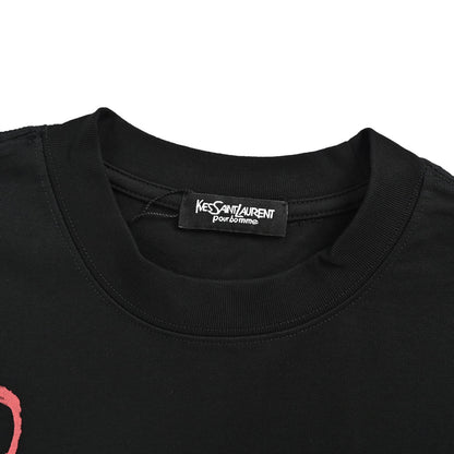 Saint Laurent childlike graffiti printed short sleeves