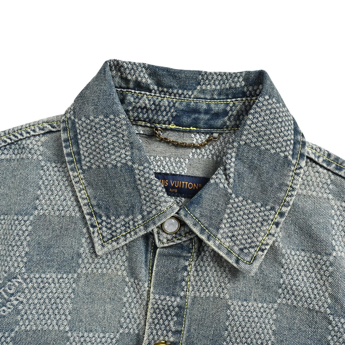 Louis Vuitton all-over checkerboard denim short sleeves