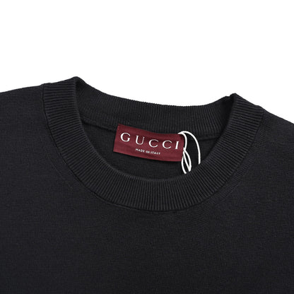 Gucci Double G embroidered mulberry silk and cotton blended knitted short sleeves