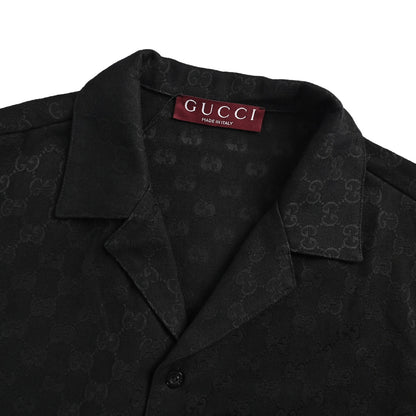 Gucci old flower jacquard all-over print suit short-sleeved shirt