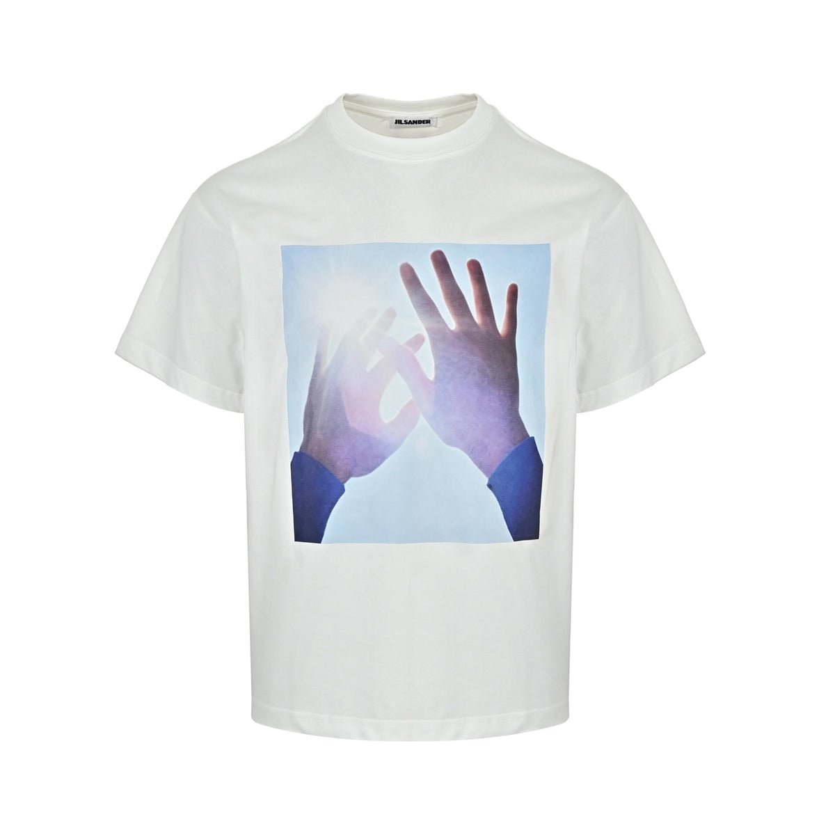JIL SANDER blue sky print short sleeves