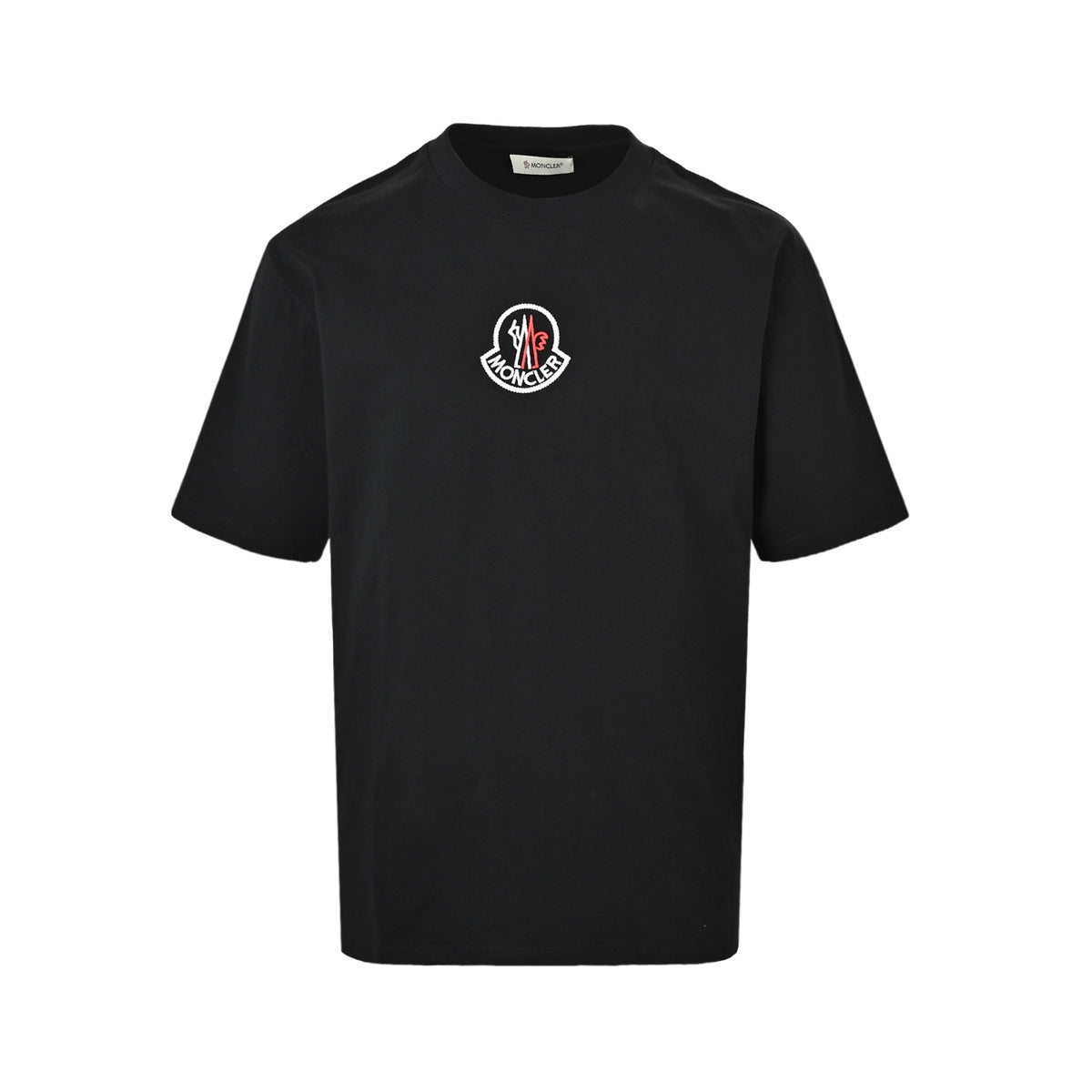 Moncler/muzzle braided logo embroidered round neck short sleeves on the chest