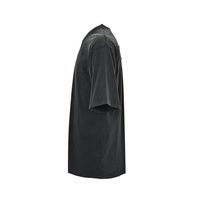 Balenciaga/Balanciaga 26ss back patch embroidered letters washed short sleeves