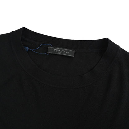 Prada knitted short sleeves with logo embroidered on the chest