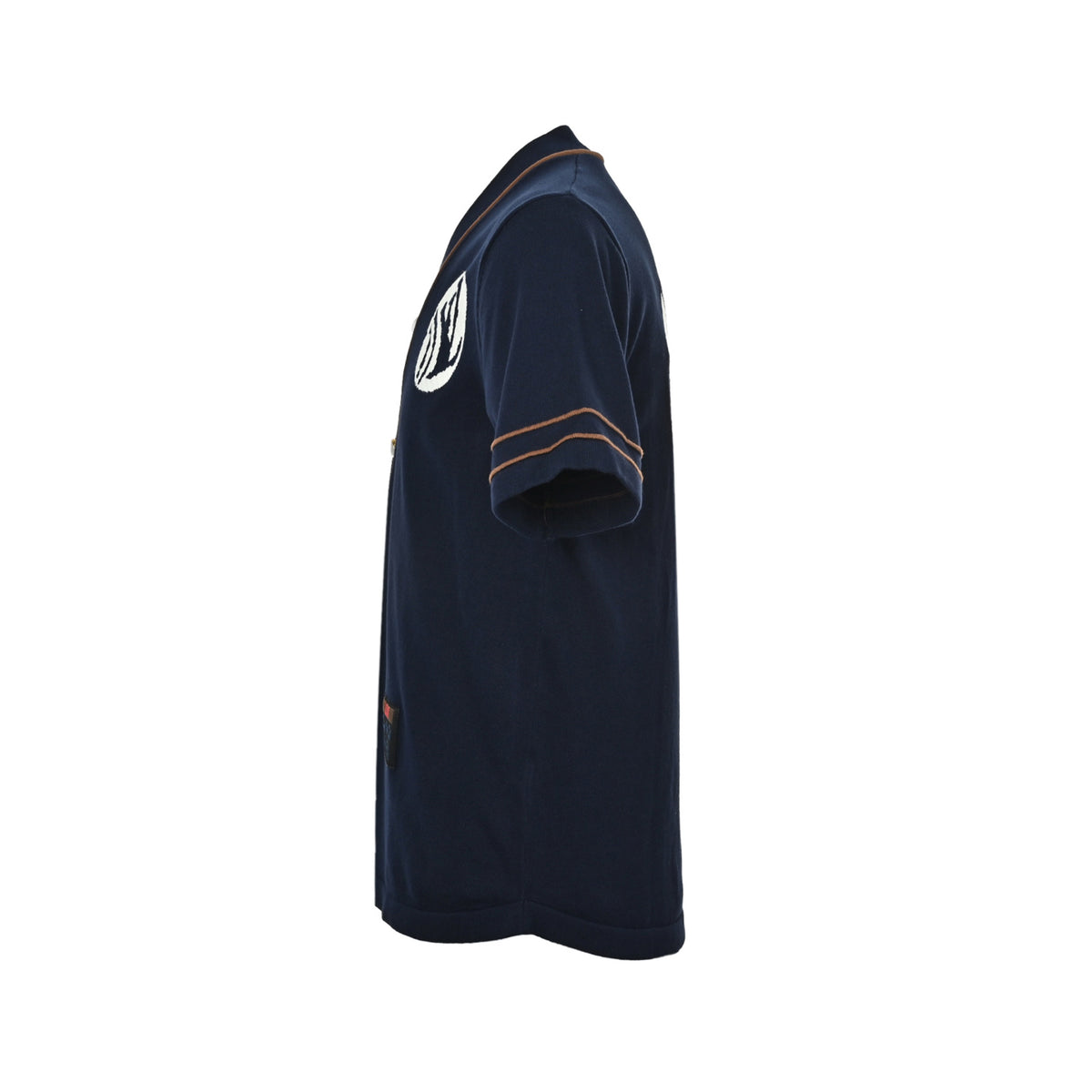 Louis Vuitton jacquard logo baseball knitted short-sleeved cardigan