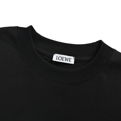 Loewe/Luo Yiwei graffiti cursive dotted signature letter printed short sleeves