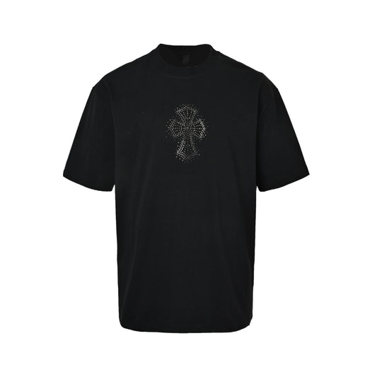 Chrome Hearts/Chrome Heart Hot Diamond Cross Short Sleeve