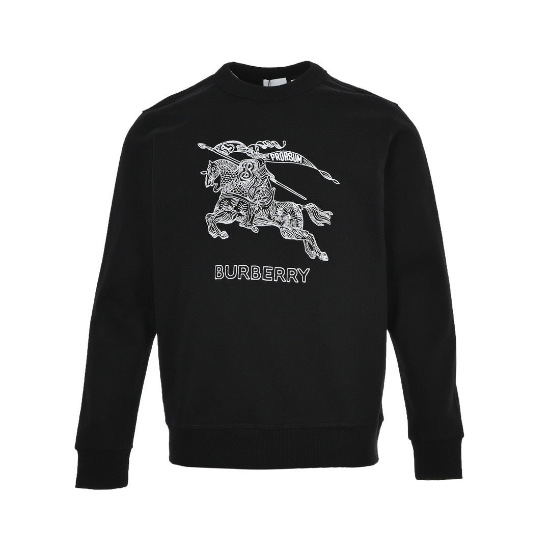 Burberry 23Fw war horse embroidered round neck sweatshirt
