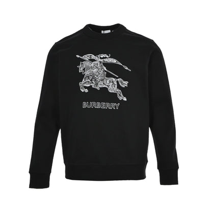 Burberry 23Fw war horse embroidered round neck sweatshirt