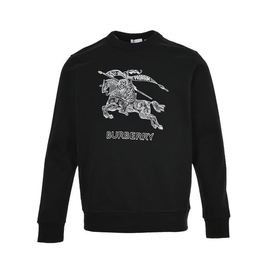 Burberry 23Fw war horse embroidered round neck sweatshirt