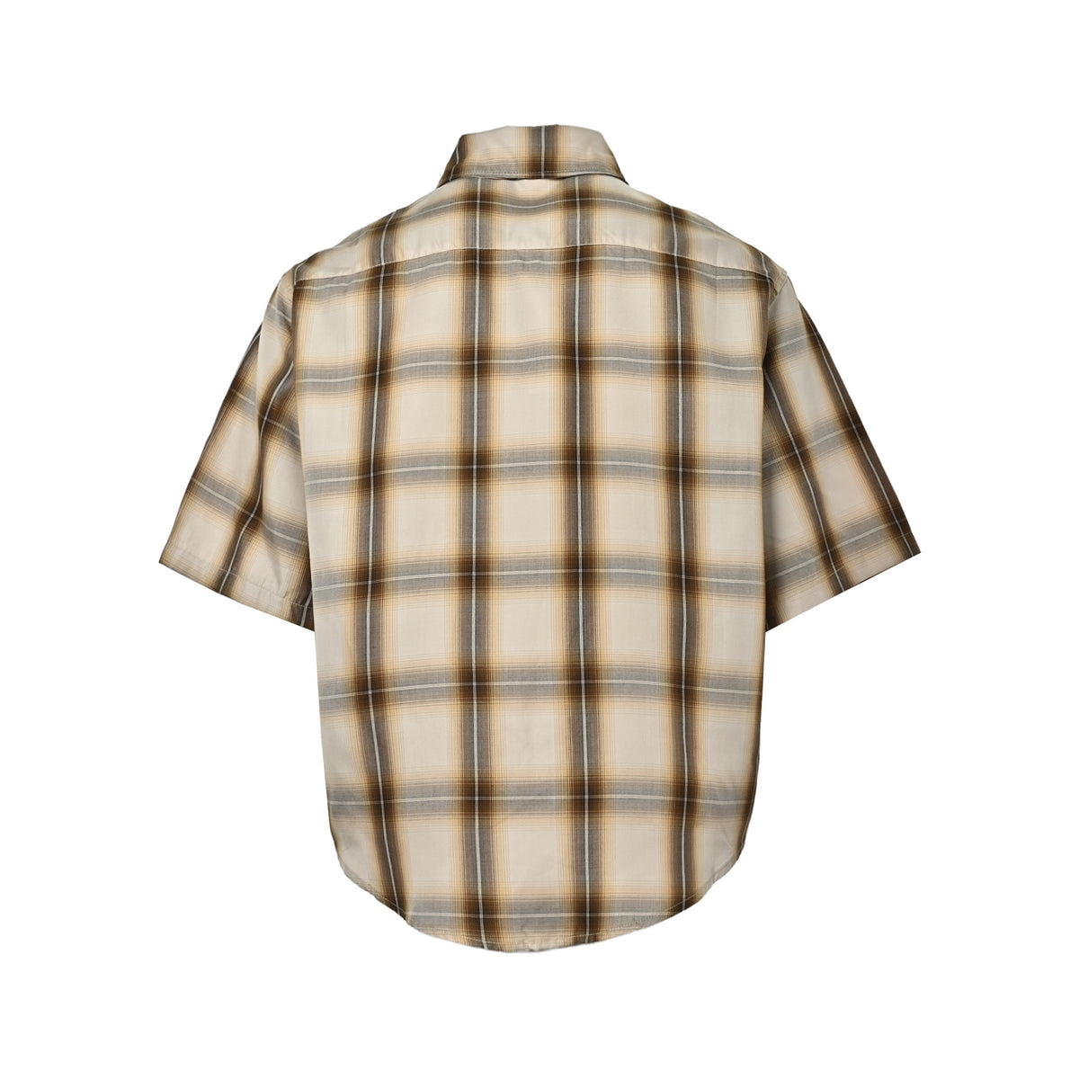 Ami Paris love brown plaid short-sleeved shirt