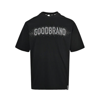 GOODBRAND full diamond crescent hot diamond letter short sleeves