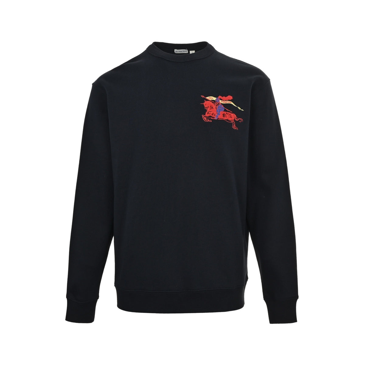 Burberry New Year's Eve Series Flocked Color Embroidered War Horse Round Neck Sweatshirt
