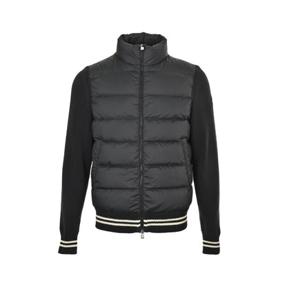 Moncler/Mongolia patchwork woolen sleeves stand collar thin down jacket