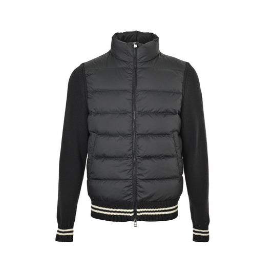 Moncler/Mongolia patchwork woolen sleeves stand collar thin down jacket