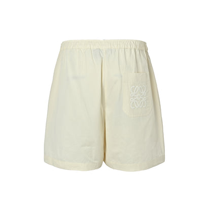 Loewe/Luo Yiwei embroidered hollow linen shorts