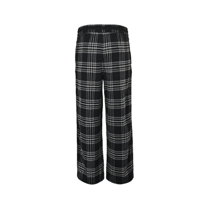 Chrome Hearts all-over plaid cross leather label trousers