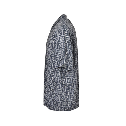Fendi topstitched FF jacquard short-sleeved shirt