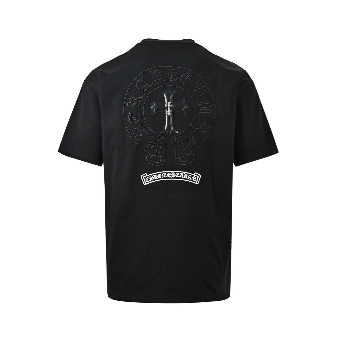 Chrome Hearts/Chrome Heart 26ss hardware leather label cross embroidered short sleeves