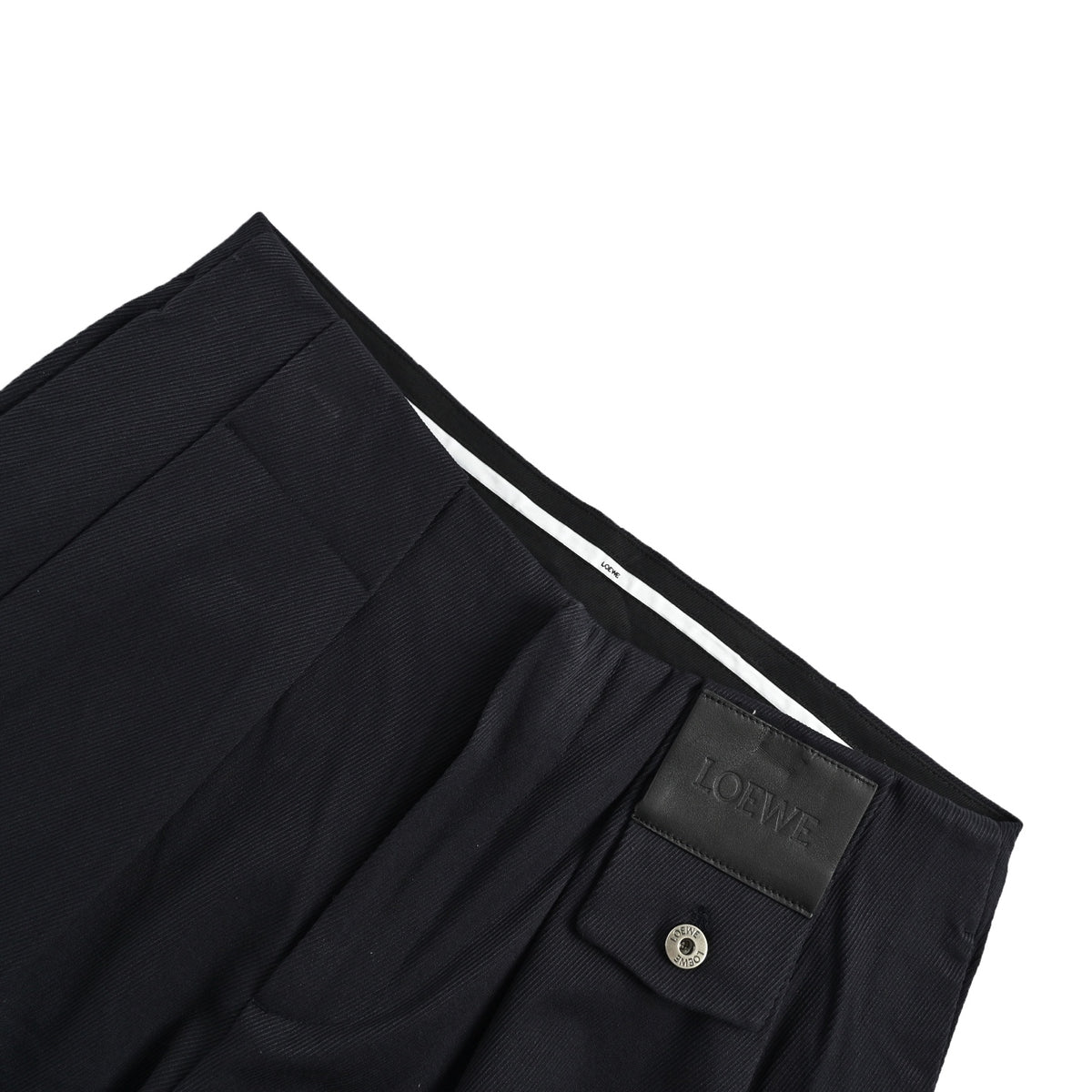 Loewe/Luo Yiwei 26ss leather brand pocket casual trousers