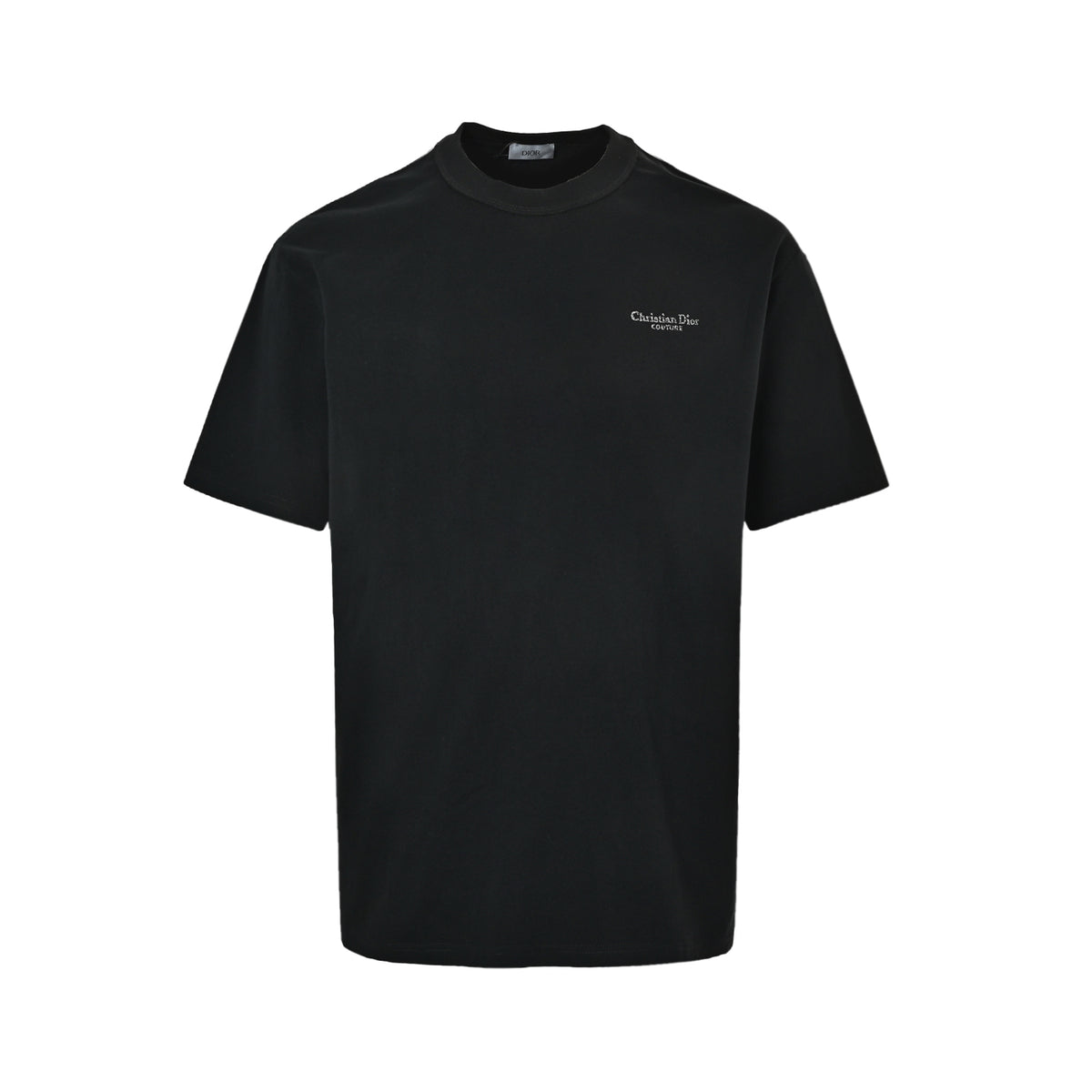 Dior short sleeves with silver thread embroidered letters on the left chest