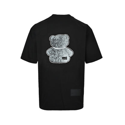 We11 Done pearl reflective front and back bear print short sleeves