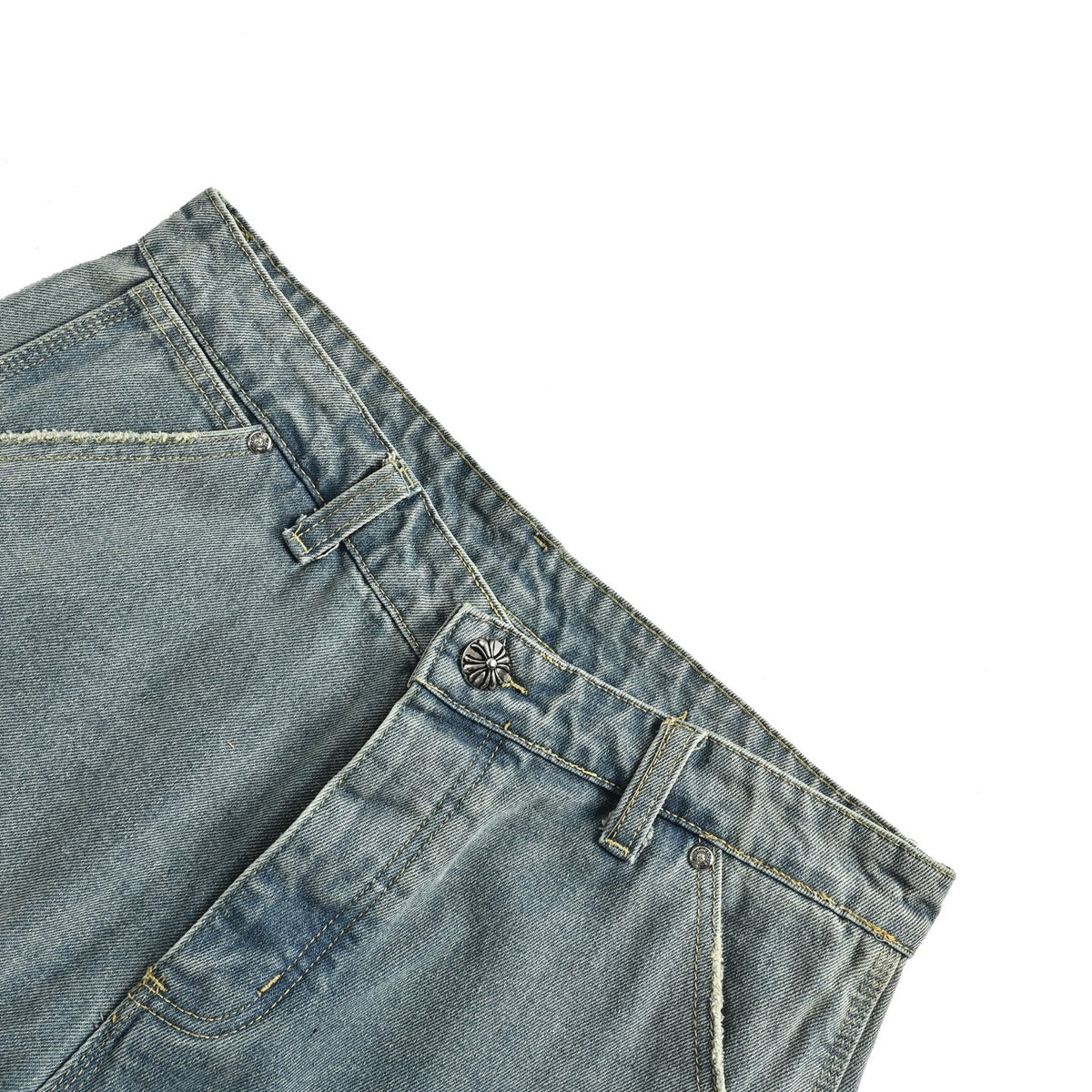 Chrome Hearts/Chrome Heart leather label cross denim shorts