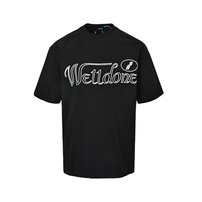 We11 Done hollow LOGO letter printed short sleeves