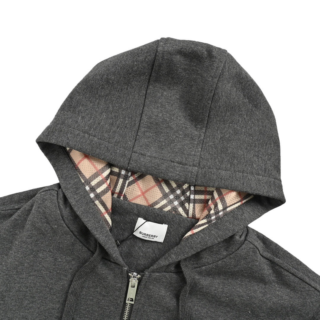 Burberry 24Fw chest blue war horse embroidered zipper jacket