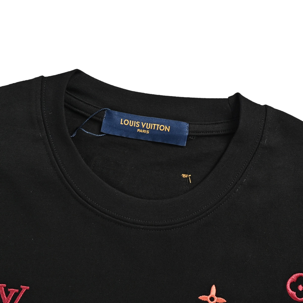 Louis Vuitton full-width three-flower printed embroidered short sleeves