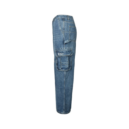 Dior pocket embroidered work jeans