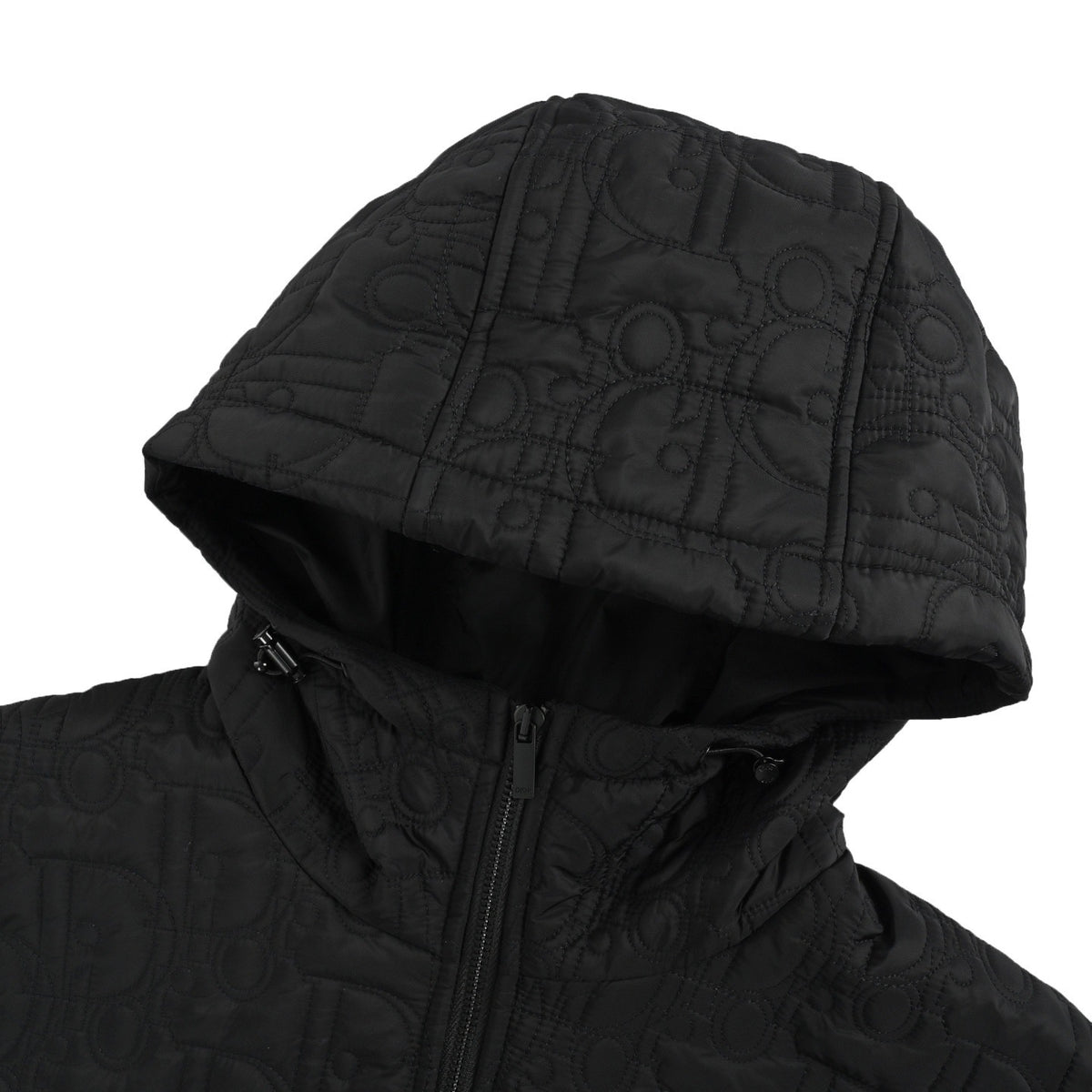 Dior 24Fw quilted monogram knitted patchwork hooded cotton jacket