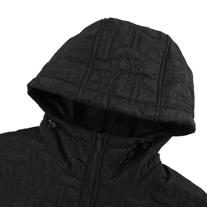 Dior 24Fw quilted monogram knitted patchwork hooded cotton jacket