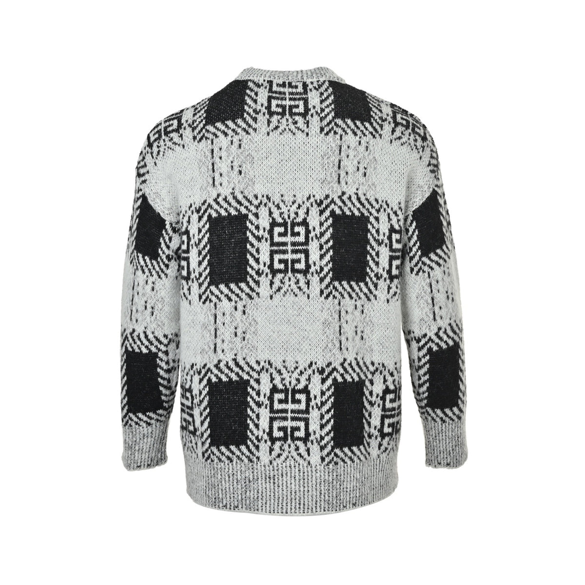 GIVENCHY 25Fw all-over plaid mohair knitted sweater