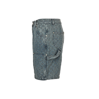Louis Vuitton 25ss all-over old flower jacquard suit denim shorts