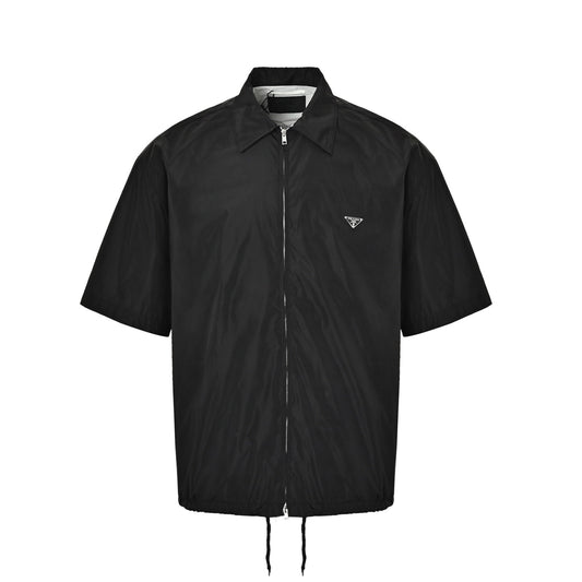 Prada triangle zipper short-sleeved shirt