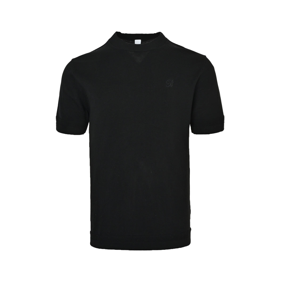 Berluti classic Thebor chest embroidered mulberry silk cotton knitted short sleeves
