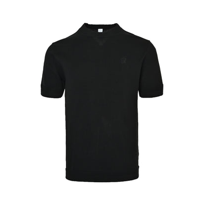 Berluti classic Thebor chest embroidered mulberry silk cotton knitted short sleeves