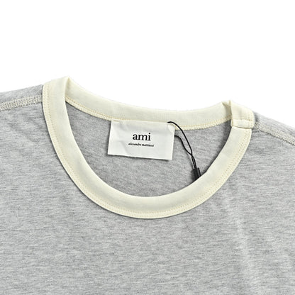 Ami Paris contrasting thread embroidered letter short sleeves