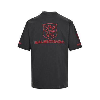 Balenciaga/Balanciaga 25ss LION CLUB embroidered logo short sleeves