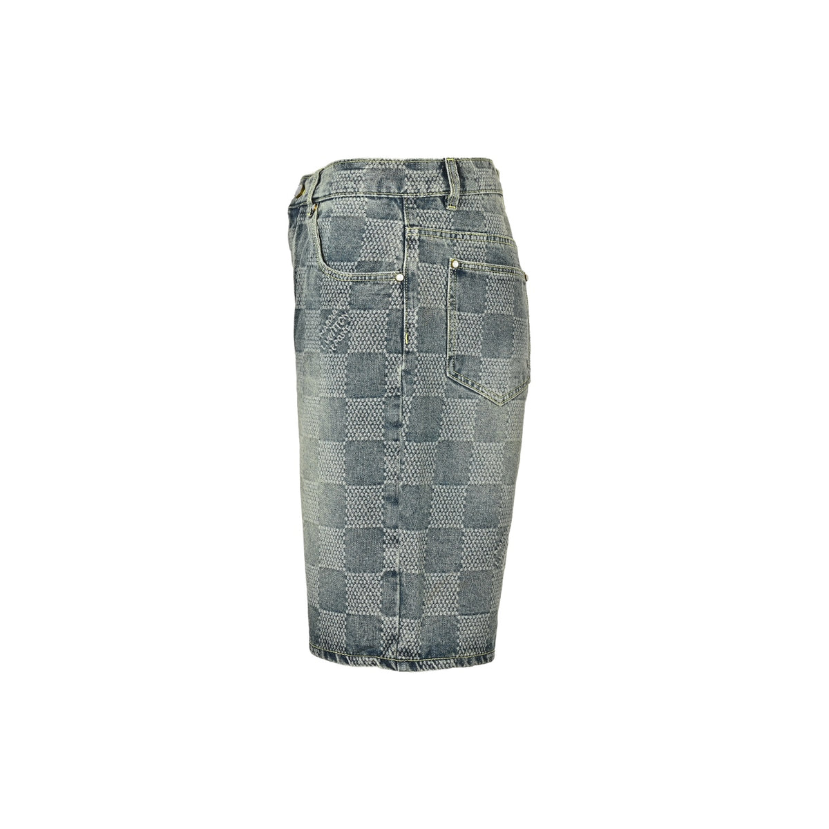 Louis Vuitton all-over checkerboard denim shorts