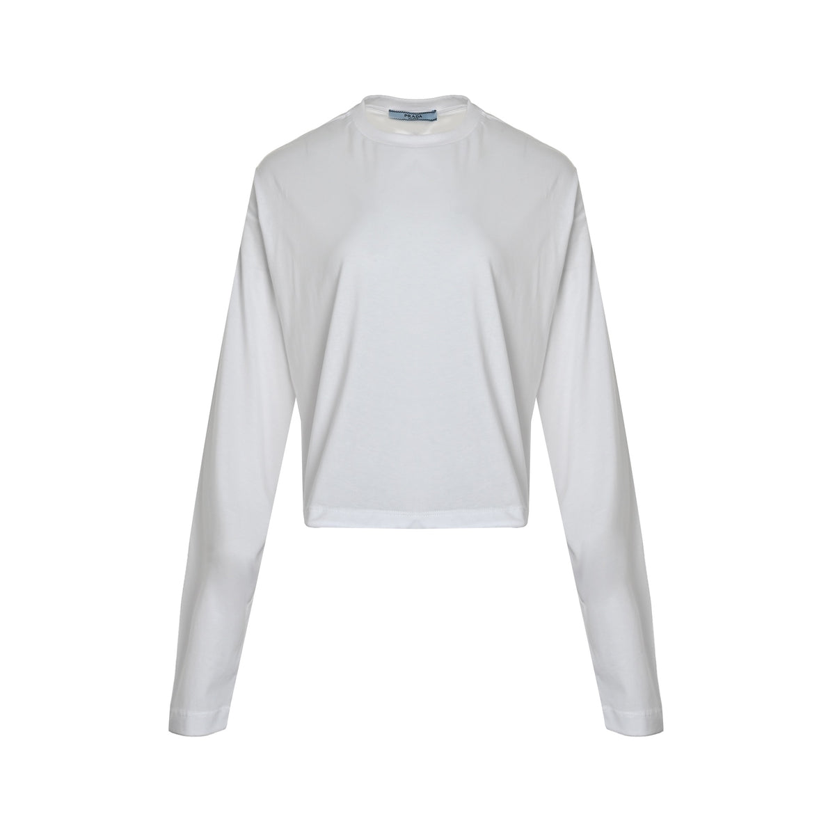 Prada 25ss women's triangle cloth label long-sleeved T-shirt
