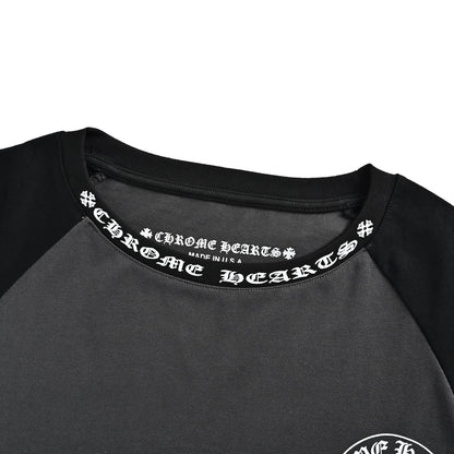 Chrome Hearts Horseshoe Splicing Long Sleeve T-Shirt