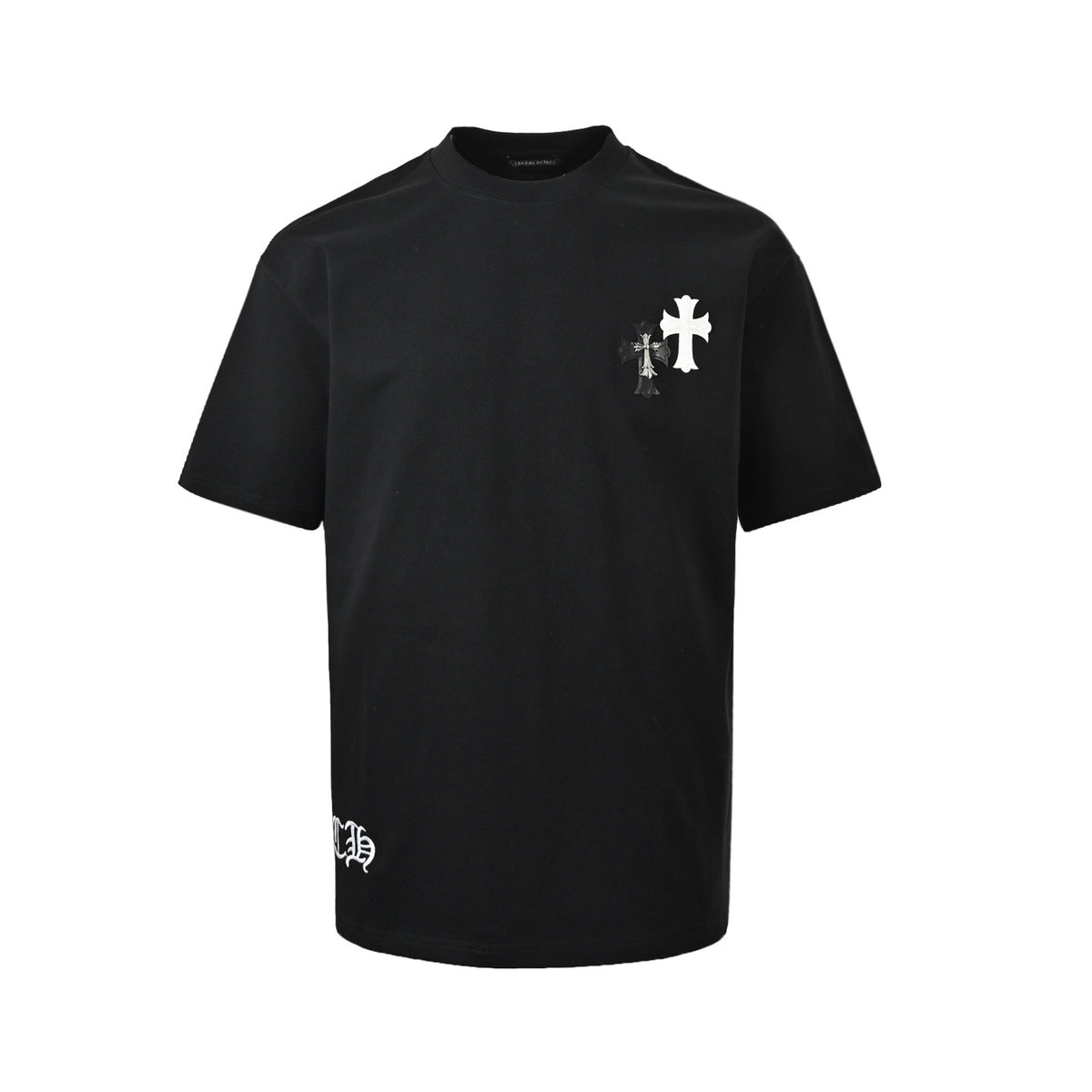 Chrome Hearts/Chrome Heart 26ss hardware leather label cross embroidered short sleeves