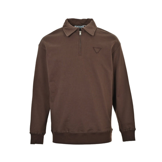 Prada 25Fw triangle cloth label half-zip lapel sweatshirt
