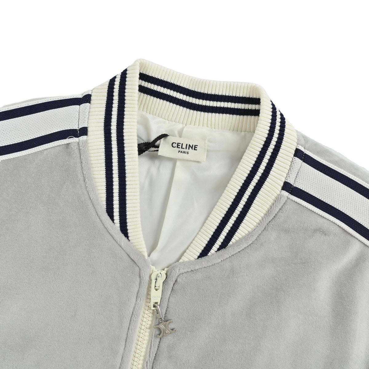 Celine Arc de Triomphe embroidered striped suit jacket