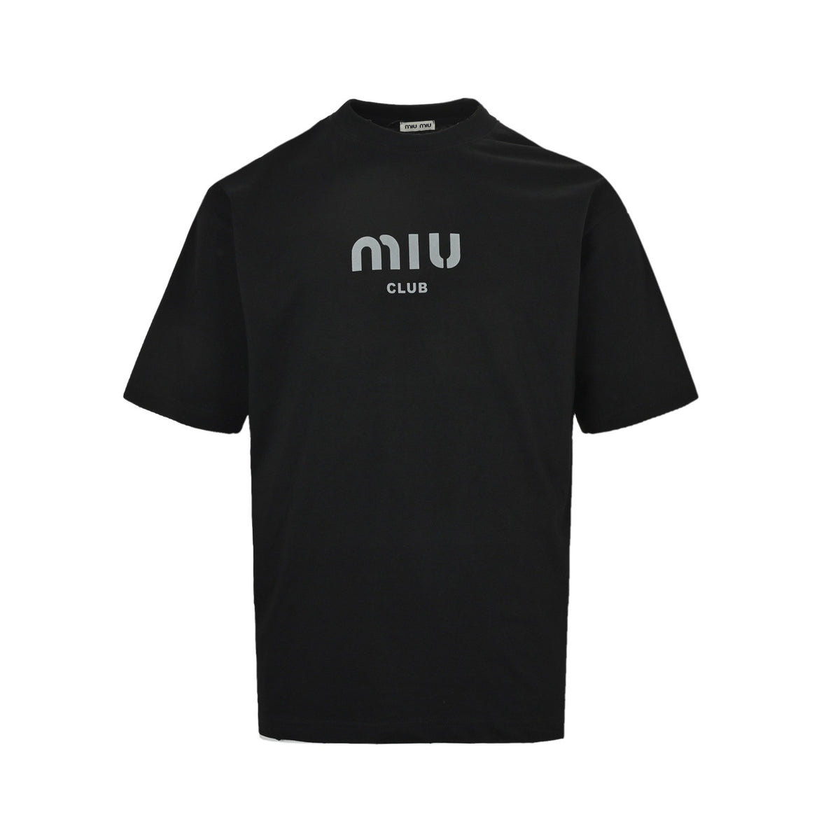 Miu Miu 26ss flocked letter print short sleeves